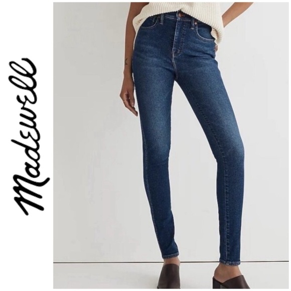 Madewell 10” High-Rise Skinny Jeans, stretchy, dark wash size 27 - Picture 1 of 14
